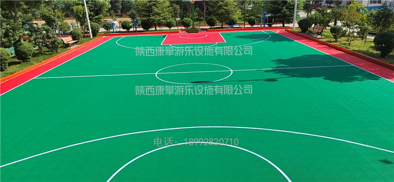 渭南市西禹高速公路富平收費(fèi)站籃球場(chǎng)懸浮地板案例